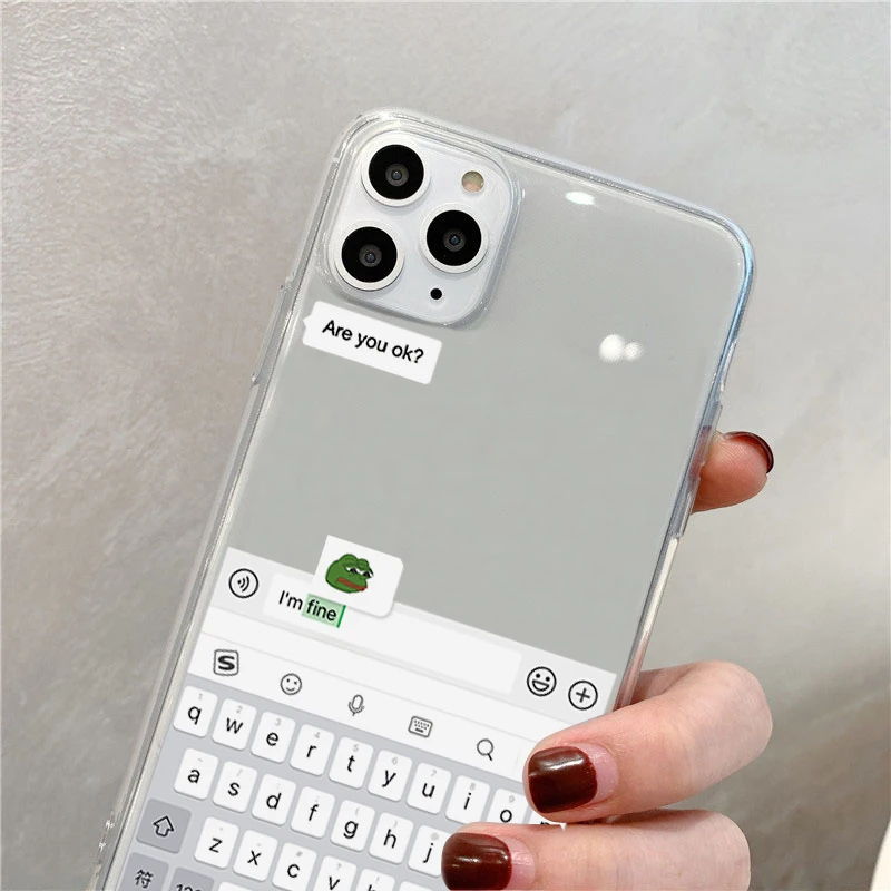 Забавный Meme You Ok I Am Fine чехол для телефона iPhone 11 12 mini Pro Max X XR XS 6 7 8 Plus SE 2020 прозрачные