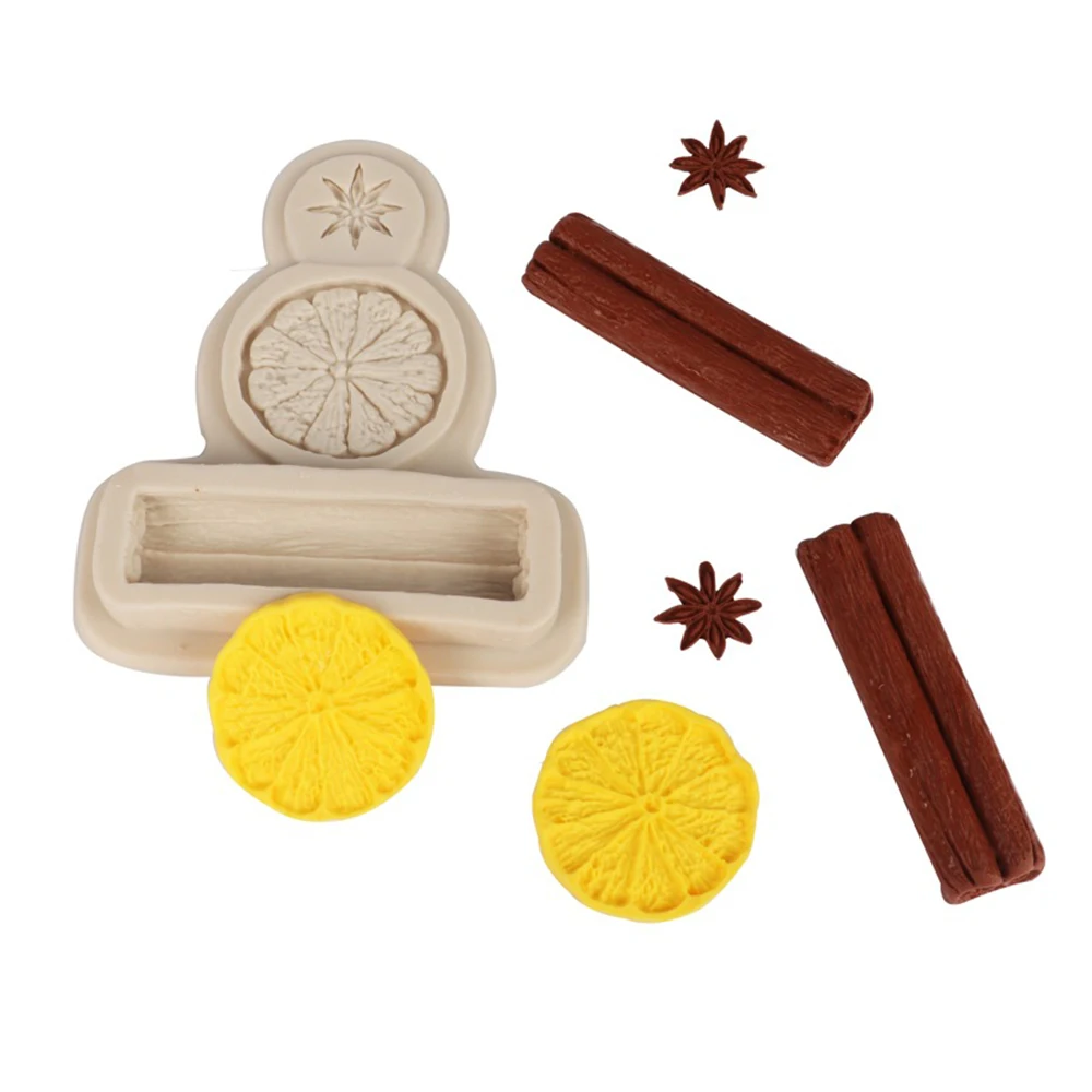 New Silicone Mold Leaf Fondant Star Anise Cinnamon Lemon Mold Cake Decorating Tool Cupcake Baking Candy Polymer Clay Gumpaste