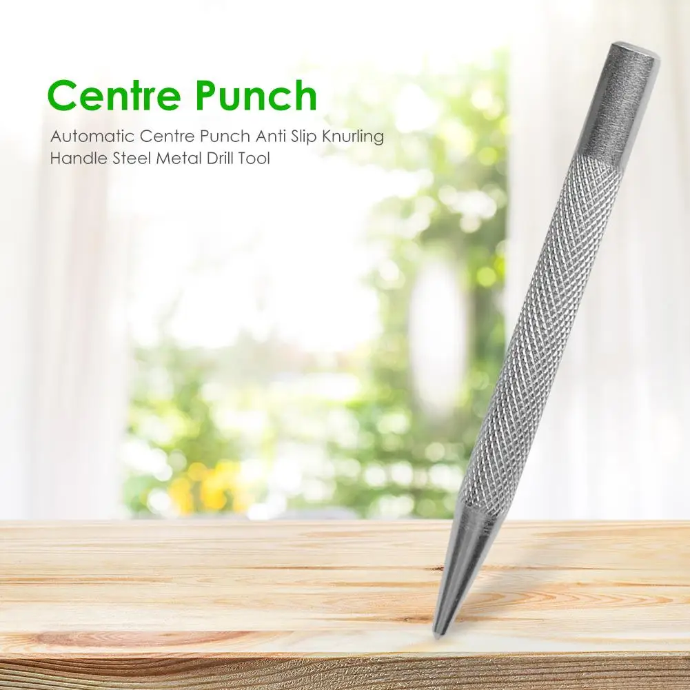 

Automatic Center Punch Anti Slip Knurling Handle Steel Metal Drill Punch Chisel Metal Drill Marking Center Punch Tool