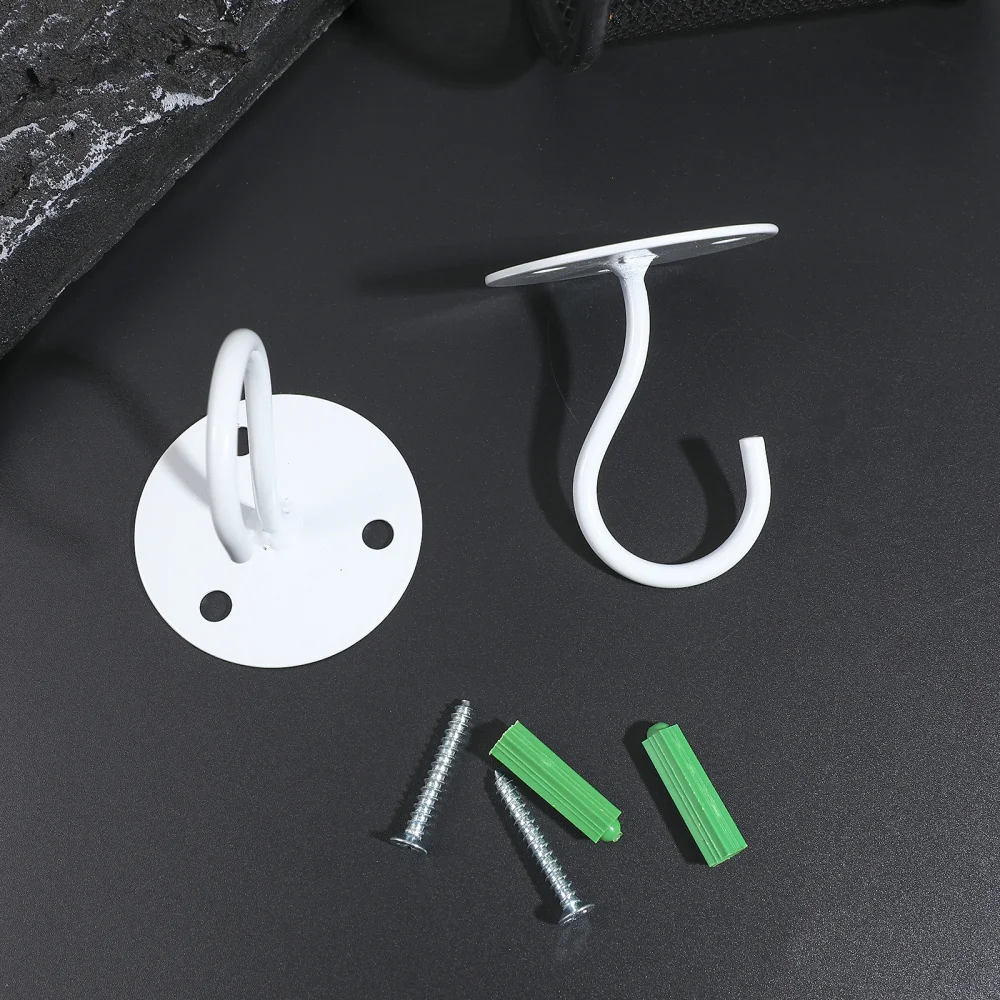 

Hemoton 2pcs Overhead Hooks Iron Construction Robe Hooks for Hanging Towel Flower Basket Clothing (White)