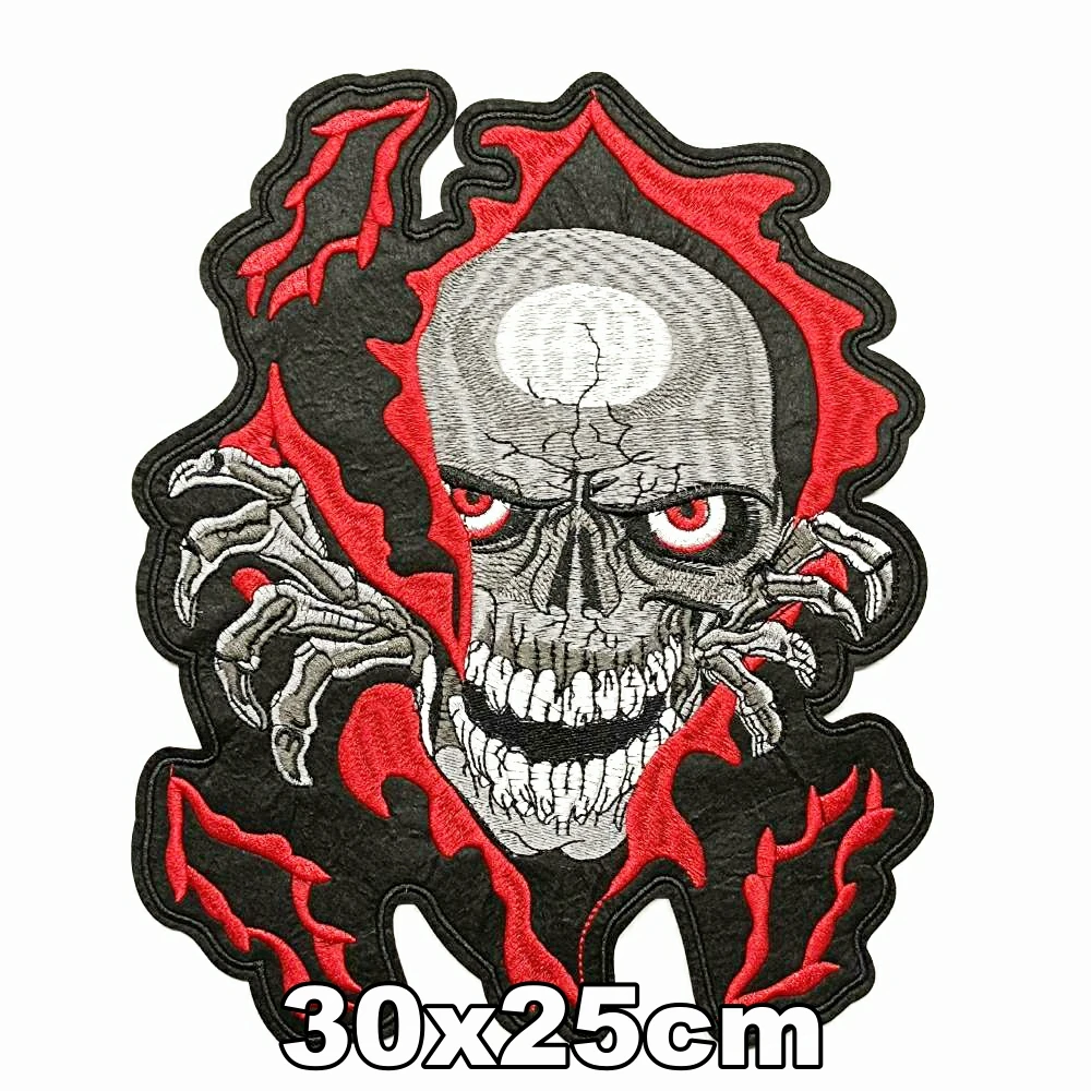 

Accessory large embroidery big skull cartoon patches for clothing AZ-280
