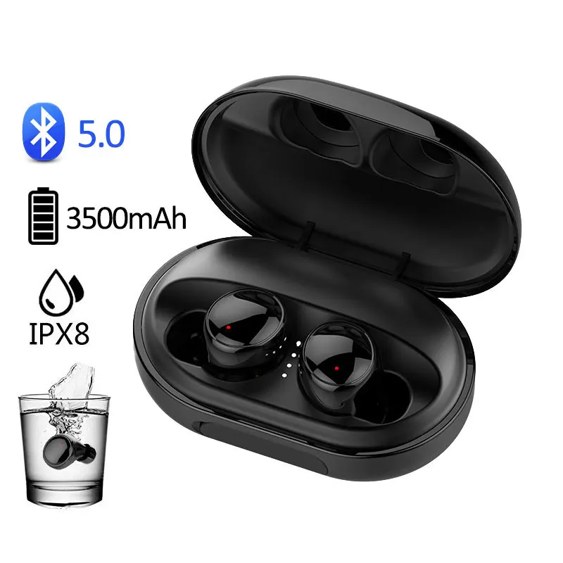 Наушники-вкладыши TWS с наушники IPX8 Водонепроницаемый Bluetooth 5 0 не для плавания True
