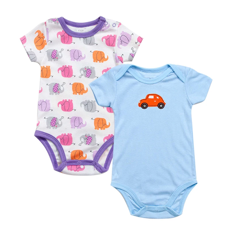 5 piece/lot 100%cotton Newborn Baby bodysuit Wholesale Summer Boys Animal style Short Sleeve infant clothing | Детская одежда и