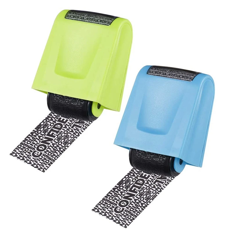 

2 Pcs Identity Prevention Theft Stamp Identity Protection Guard Roller Stamp Wide Rolling Security Stamp