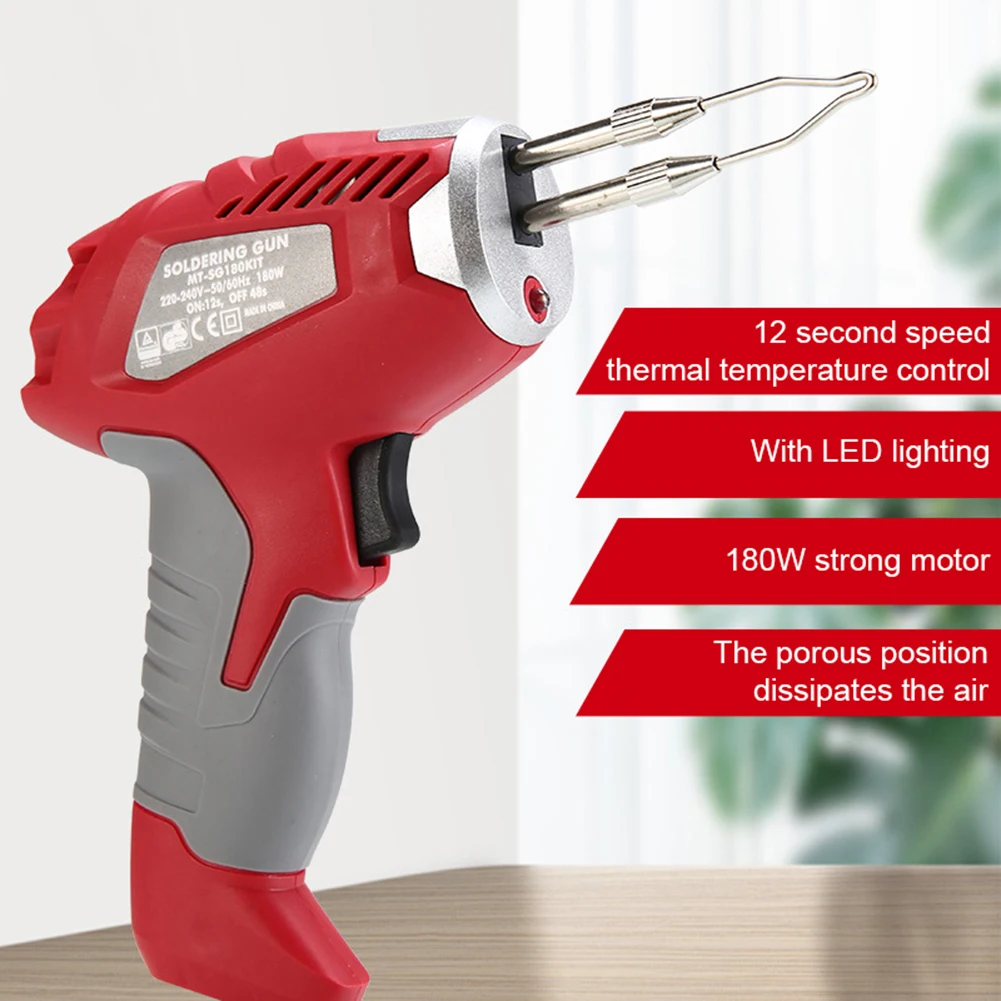 

Набор электрического паяльника, 180 Вт, 220-240 В, мощные сварочные инструменты промышленного класса, паяльная пушка светодиодный светильник ко...