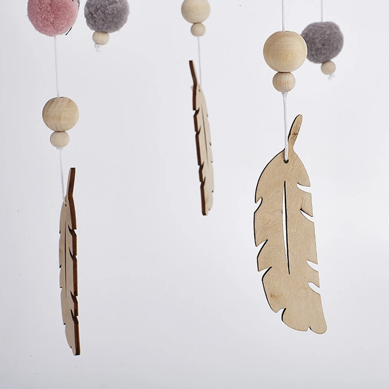 Baby Toys Wooden Baby Rattles Mobile Wool Ball Wind Chimes Bell Toys For Nerbown Bed Hanging Tent Decor Nursing Baby Products