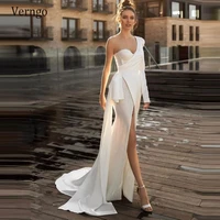 verngo 2021 new mermaid wedding dress glitter sequin soft satin women long outfit formal party dress elegant vestido de noiva