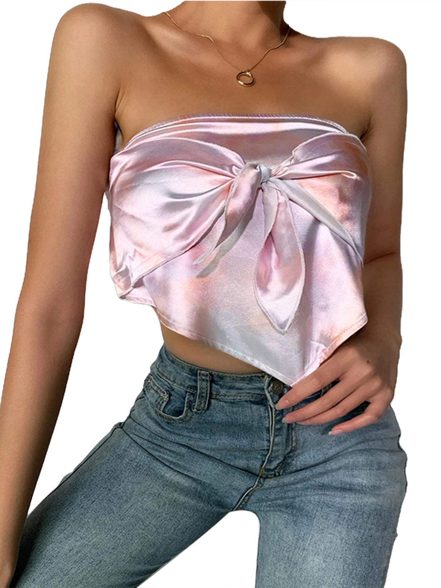 Топ женский короткий с открытыми плечами пикантная однотонная элегантная