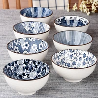 japanese style 4 5 inch rice bowl single household small ceramic eating bowl jingdezhen blue and white porcelain tableware