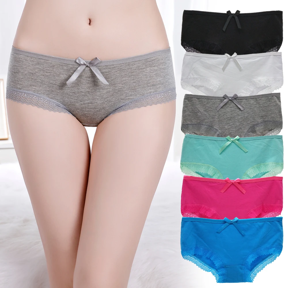 

6 шт./партия, женские хлопковые трусы с заниженной талией, #350