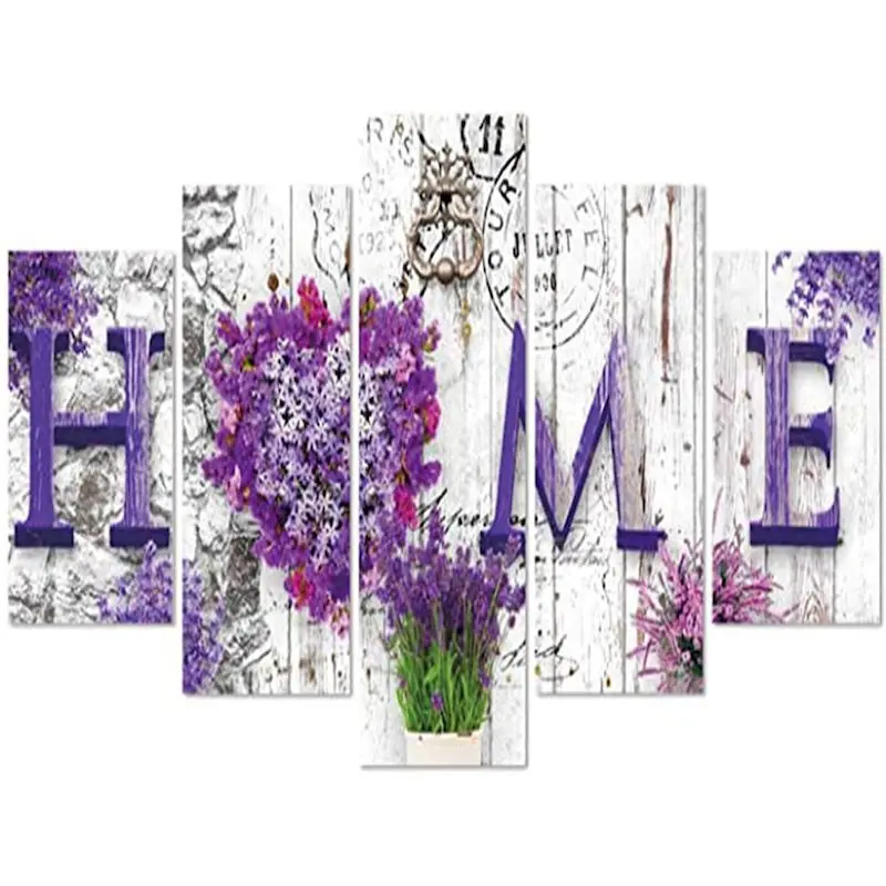 

GATYZTORY Diamond Painting Cross Stitch Lavender HOME Diamond Embroidery 5D DIY Mosaic Full Drill Decoration Home