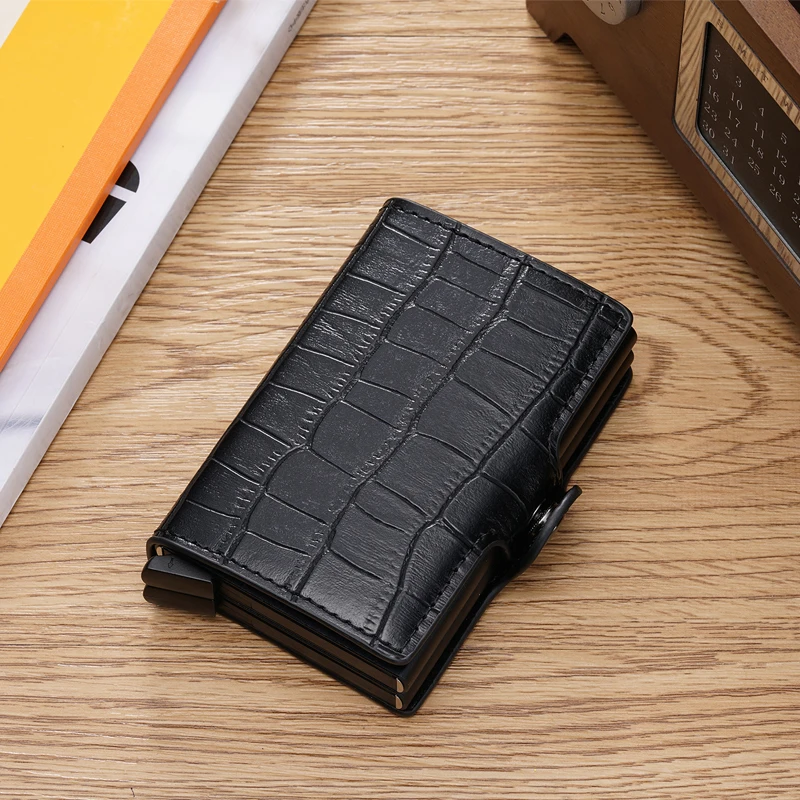 2020 RFID Аллигатор с отделениями для кредитных карт мужской автоматический