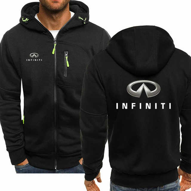 

New Infiniti Logo Hoodies Men Spring Autumn Fleece Jacket Male Casual Sportswear Zip Harajuku Hooded Sweatshirt Co