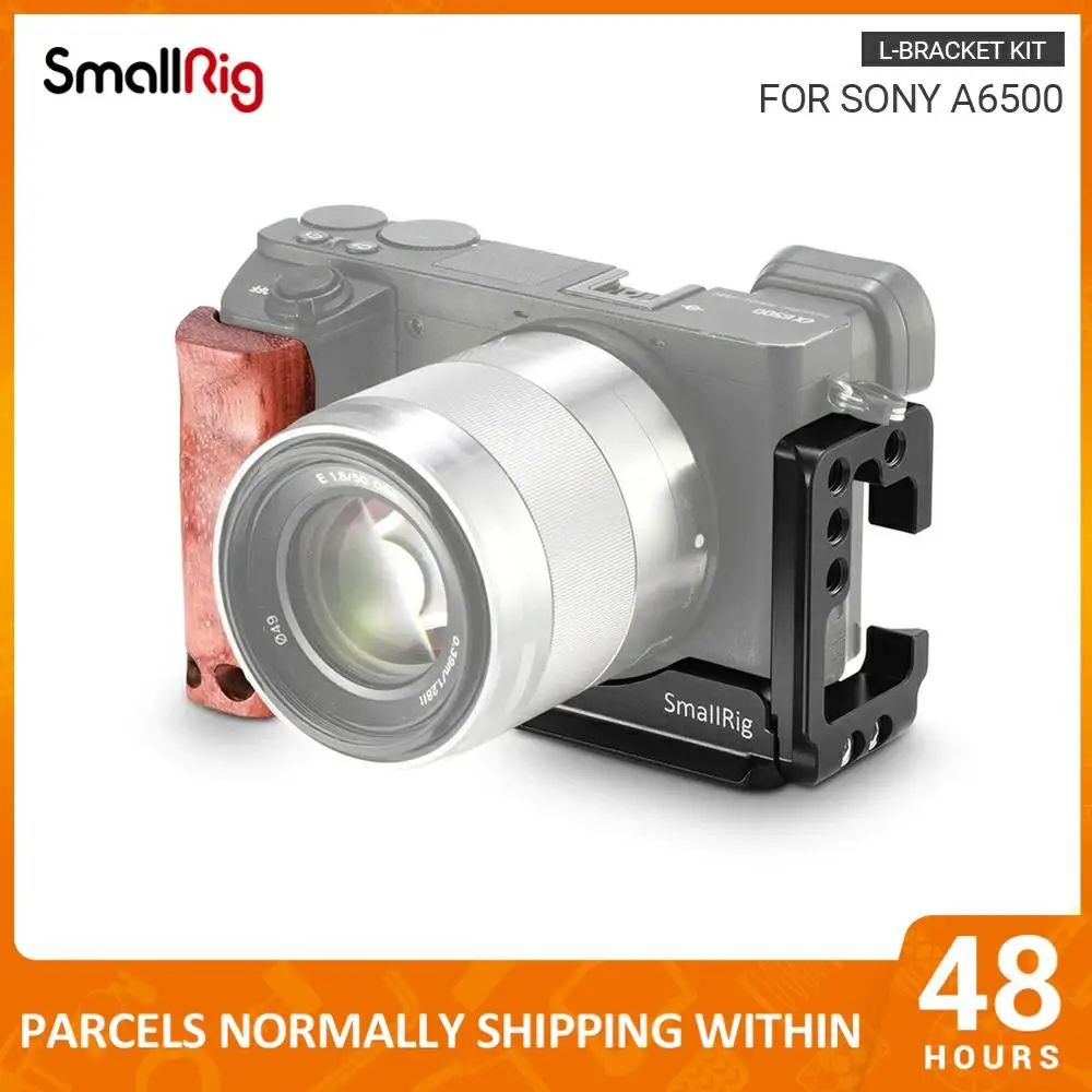 SmallRig a6500 L пластина с деревянной ручкой для Sony A6500 Кронштейн штатива быстросъемная