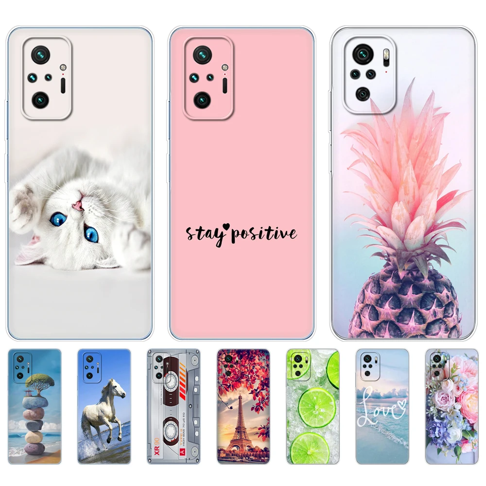 For Xiaomi Redmi Note 10 10S Case 4G 5G Silicon Soft Tpu Back On Redmi Note 10 Pro Global Phone Cover Note 10S Bumper Etui Coque