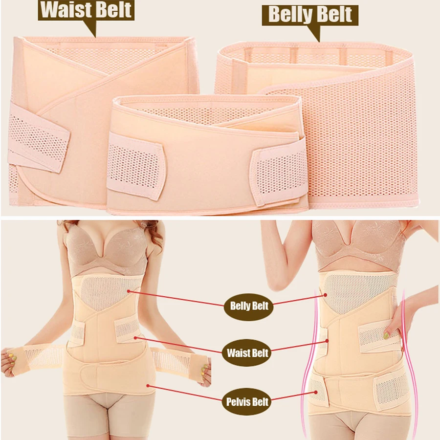 

3in1 Belly Abdomen Pelvis Postpartum Belt Body Recovery Shapewear Belly Slim Breathable Waist Waist Corset Trainer