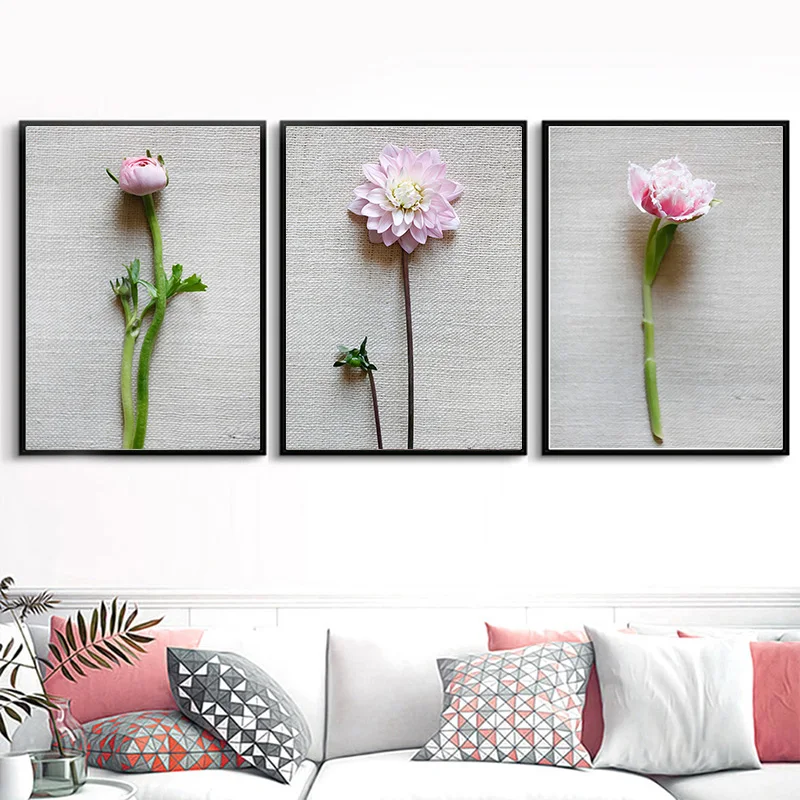 Розовые розы хризантемы цитаты стены искусства холст живопись плакаты на