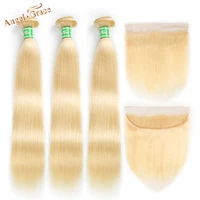 angel grace remy hair 613 bundles with frontal brazilian straight human hair 3 bundles with frontal blonde bundles with frontal