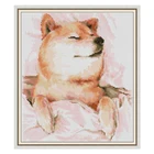 Набор для вышивки крестиком с изображением милого щенка, Набор для вышивки крестиком с рисунком Сиба-ину, 11ct, 14CT, набор для рукоделия