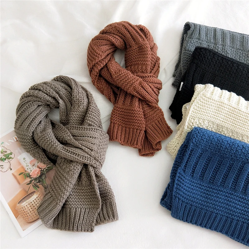 

Вязаный шерстяной шарф для пары корейский утепленный теплый мужской женский осенне-зимний Новый кашемировый шарф для волос 2020