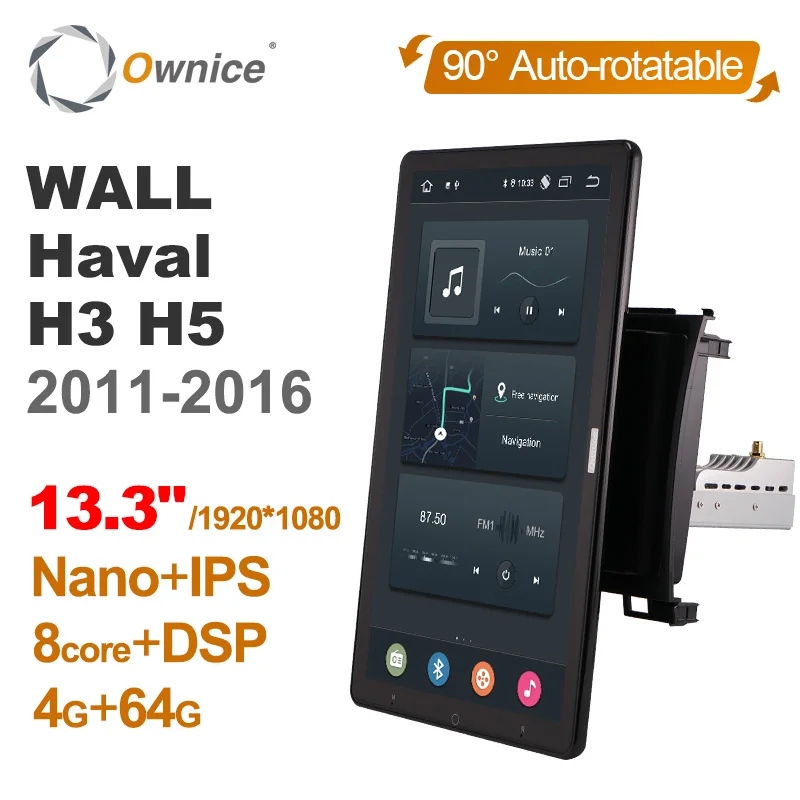 

Автомагнитола Ownice для GREAT WALL Haval, мультимедийный проигрыватель на Android 1920 с возможностью поворота на 1080*13,3, 10,0 дюйма, для GREAT WALL Haval H3 H5 2011-2016, Ти...