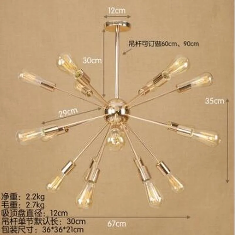 Подвесной светильник в современном европейском стиле потолочный со спутником