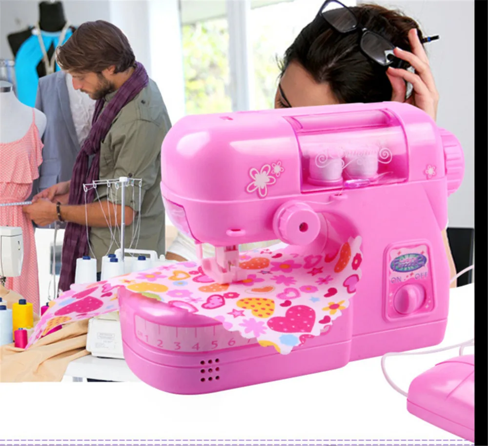Sewing Machine Electric Household Appliances Mini Doll Cloth Children Pretend Play Educational Furnriture Toys | Игрушки и хобби