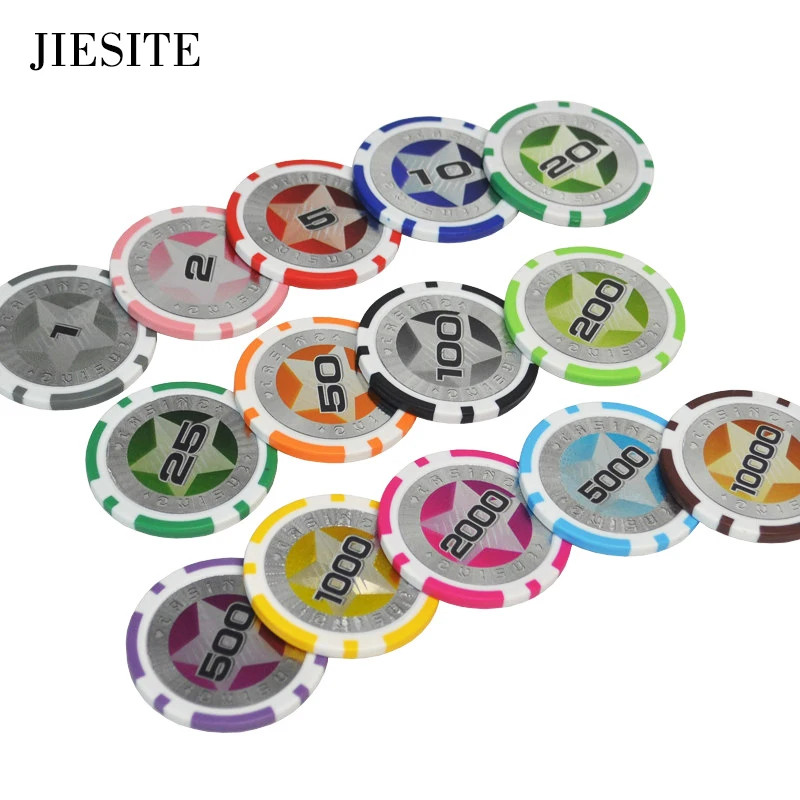 25 шт./лот новые покерные чипы для казино Техасского холдема ABS наклейки с отделкой