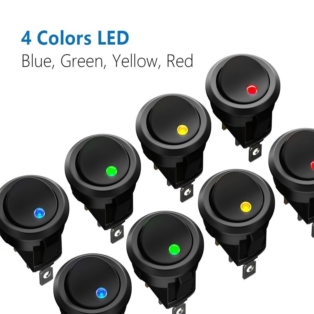 

Переключатель GlintDeer 12В SPST LED желтый/синий/красный/зеленый