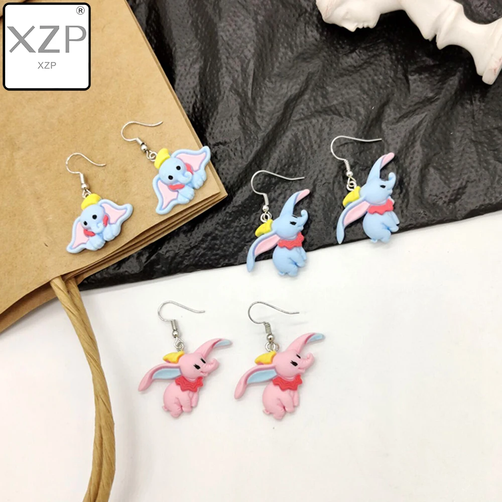 XZP длинные капли брендовые милые Dumbo серьги Слоник Акриловые новые ювелирные
