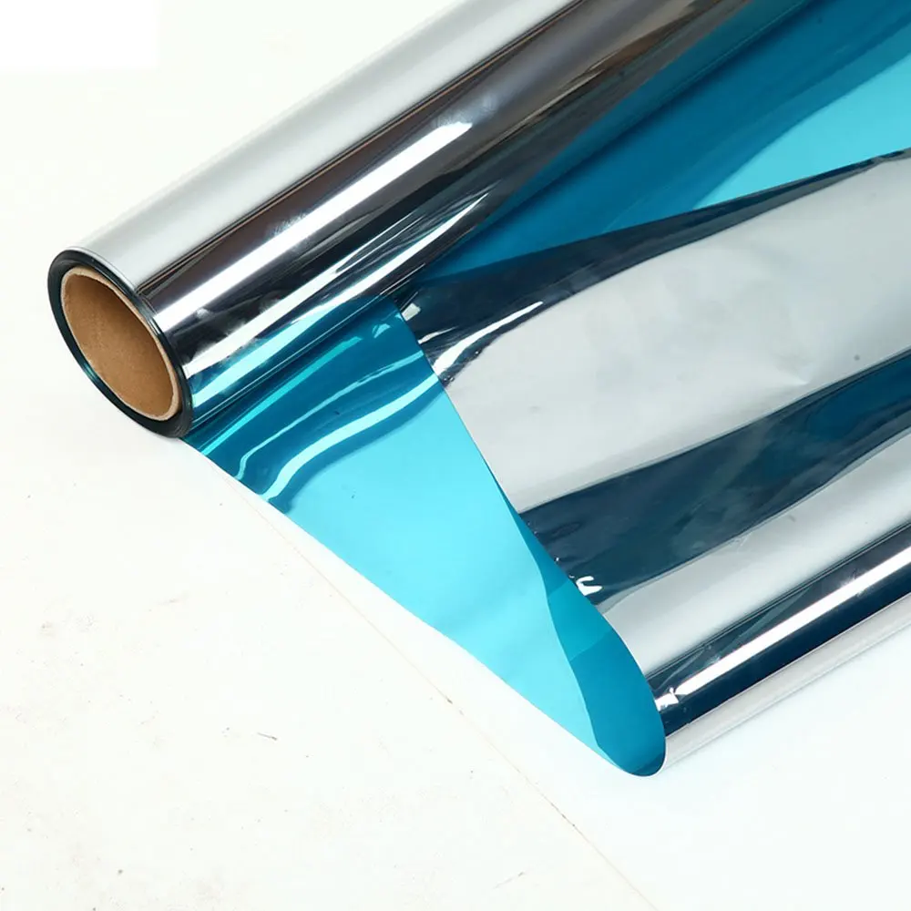 Blue Silver Insulation Sticker Self-Adhesive Easy Operation PET Anti-UV Heat Control One Way Mirror Privacy Protection Tint-FIlm | Дом и сад