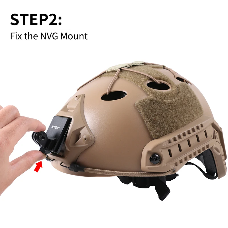 Алюминиевое Крепление SUREWO NVG совместимое с GoPro Hero 9/8/7/6/5 черного цвета тактическое