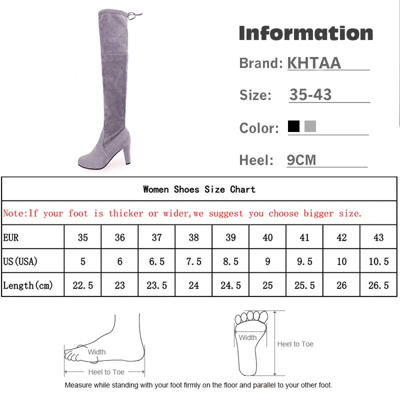 

Women Thigh High Boots Fashion Suede Leather High Heels Lace up Female Over The Knee Boots Plus Size Shoes Plus Size 2019
