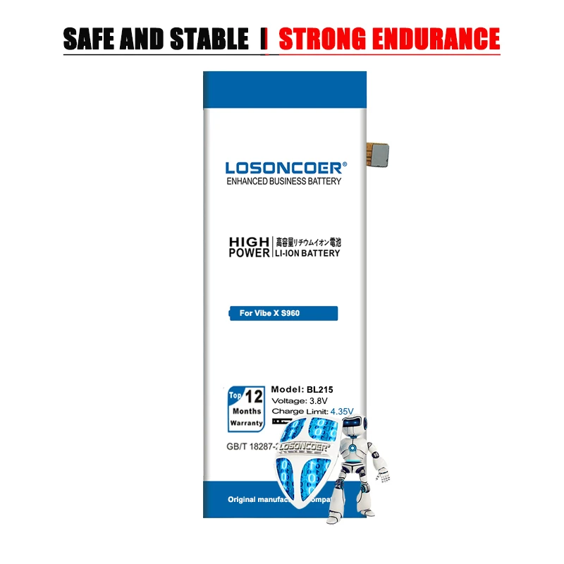LOSONCOER 3400mAh BL215 мобильный телефон аккумулятор для Lenovo Vibe X Battery S960 s968T|mobile phone battery|phone