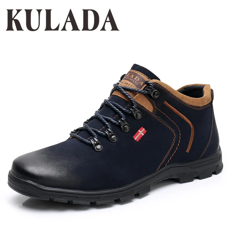 Blue-B3701-1D KULADA новая обувь Для мужчин на зиму; женские ботильоны; Для Мужчин's; застежка-молния сбоку повседневные ботинки Одежда высшего качества на шнуровке Для мужчин женские весенне-осенние ботинки - Цвет: Blue-B3701-1D