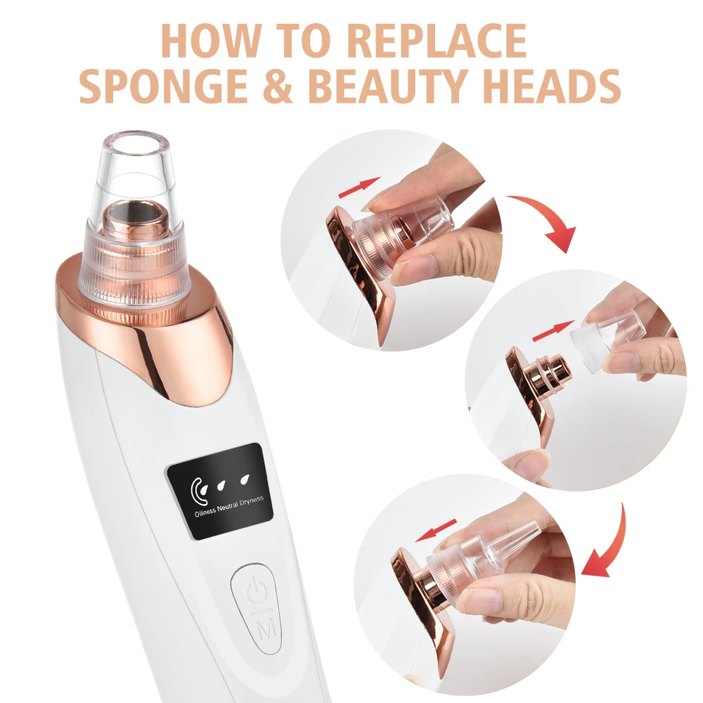 Electric Blackhead Remover Vacuum Pore Cleaner Nose Face Deep Cleansing Skin Care Machine Birthday Gift Dropshipping Beauty Tool | Красота и