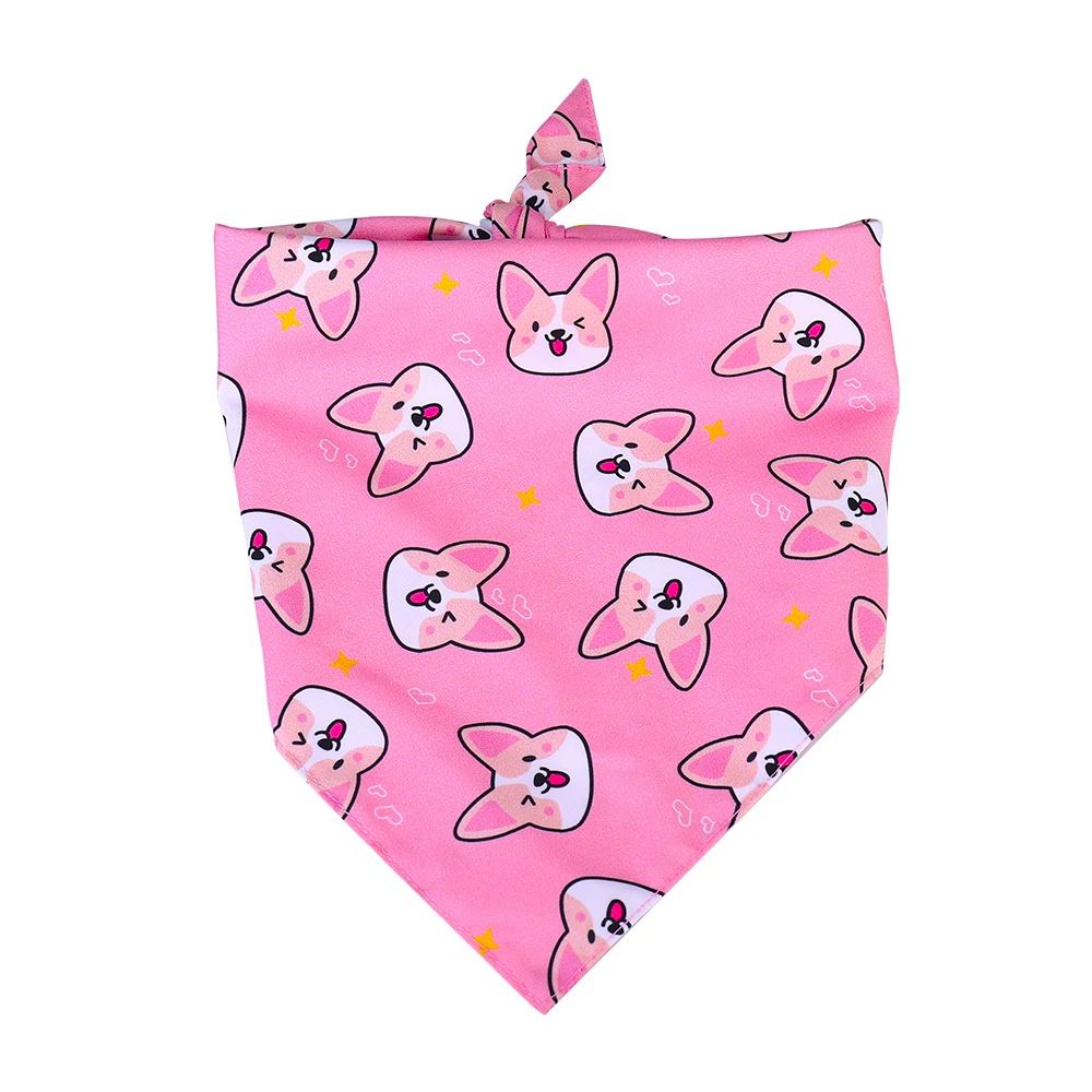 Cartoon Dog Bandanas Scarfs for Puppy Small Medium Large Dogs Reversible Pets Accessories Scarf Bibs Kerchief | Дом и сад