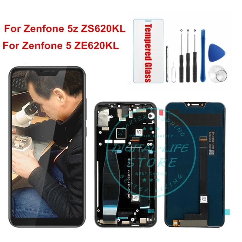 Оригинальный ЖК дисплей и рамка для Asus Zenfone 5z ZS620KL Zenfone5 ZE620KL дигитайзер в сборе
