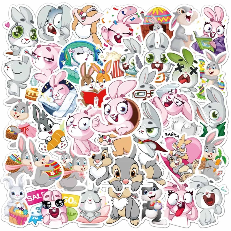 

50Pcs Byunnie Boo Cute Rabbit Kawaii Stickers Laptop Guitar Luggage Skateboard Waterproof Graffiti Sticker Decals Kid Toy