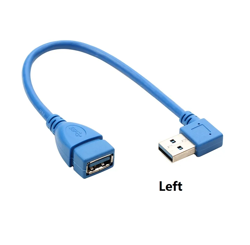 Высокоскоростной USB 3 0 Мужской и Женский удлинитель адаптер левый локоть 90
