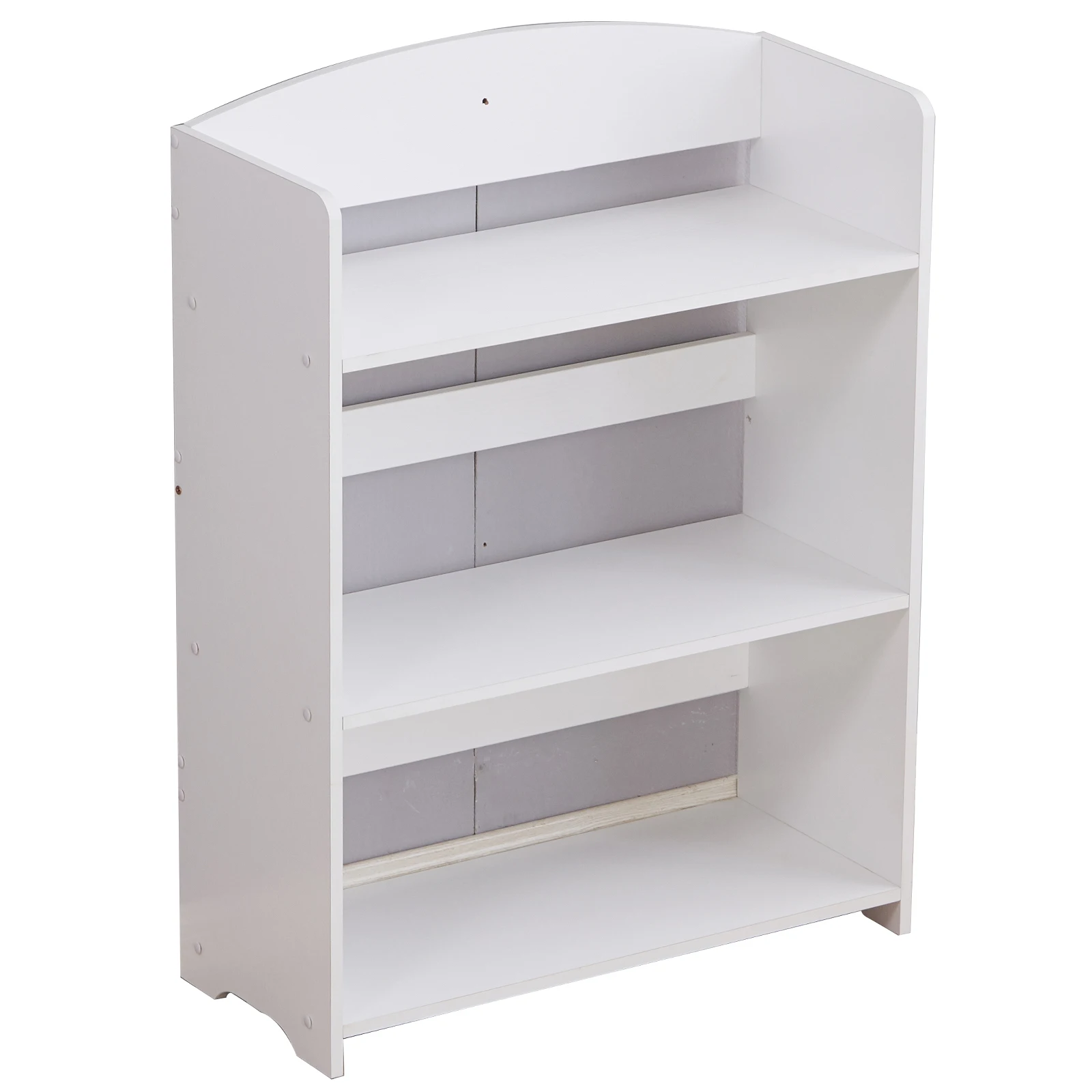Wooden 4 Tier Storage Unit Display Standing Bathroom Shelf， Bookshelf Display Rack Bookcase Storage White