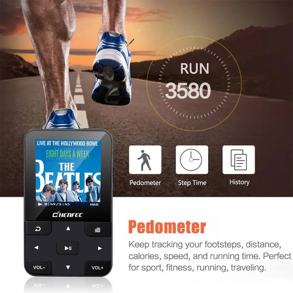 Мини Клип Спорт Bluetooth 4,2 MP3 плеер новая версия MP3 музыкальный плеер с FM, рекордер, поддержка TF/SD карты+ повязка на руку