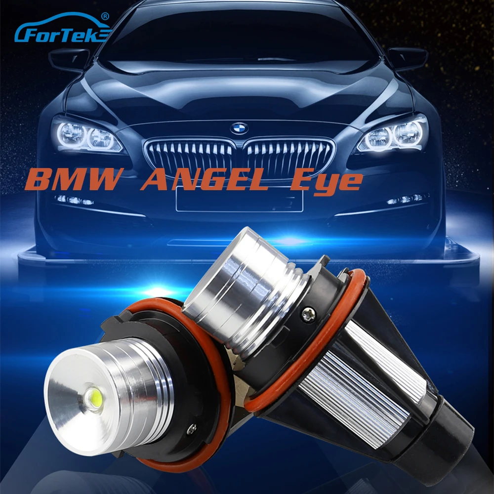 FORTEK 1 pair LED Headlights Angel Eyes For BMW E39 E53 E60 E61 E65 E66 E83 E87 X3 X5 White 6000K DC 12V | Автомобили и мотоциклы