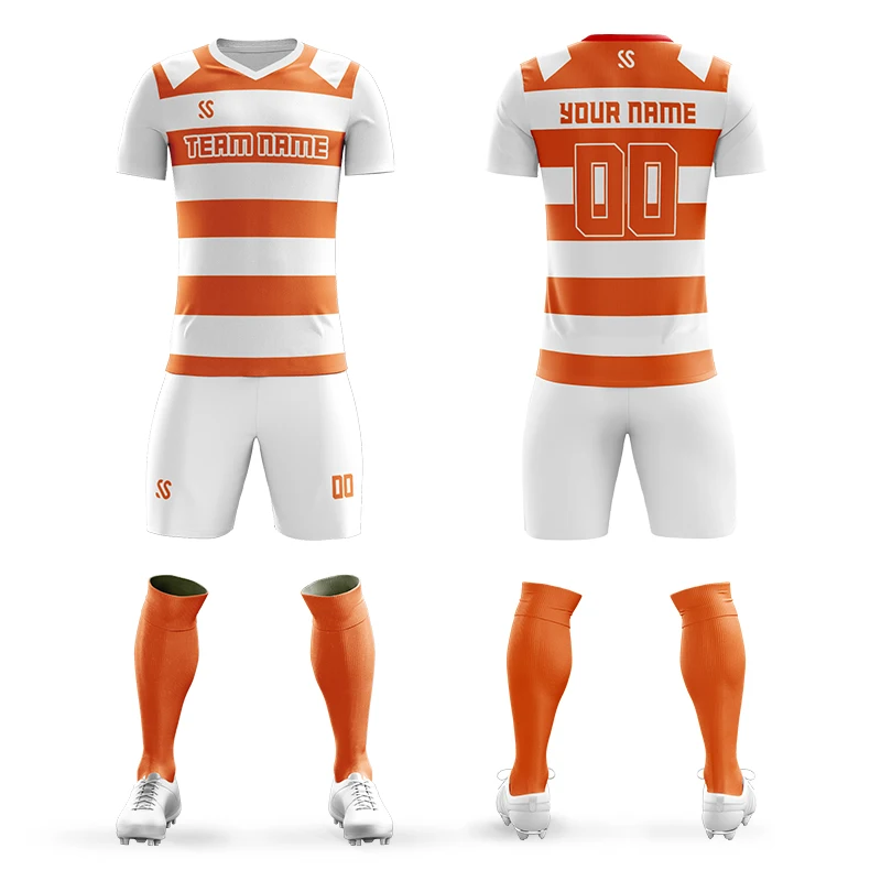 

Personalize Printed Custom Soccer Sports Unifrom V-Neck Design Team Name And Number for Men/Women/Kids DIY