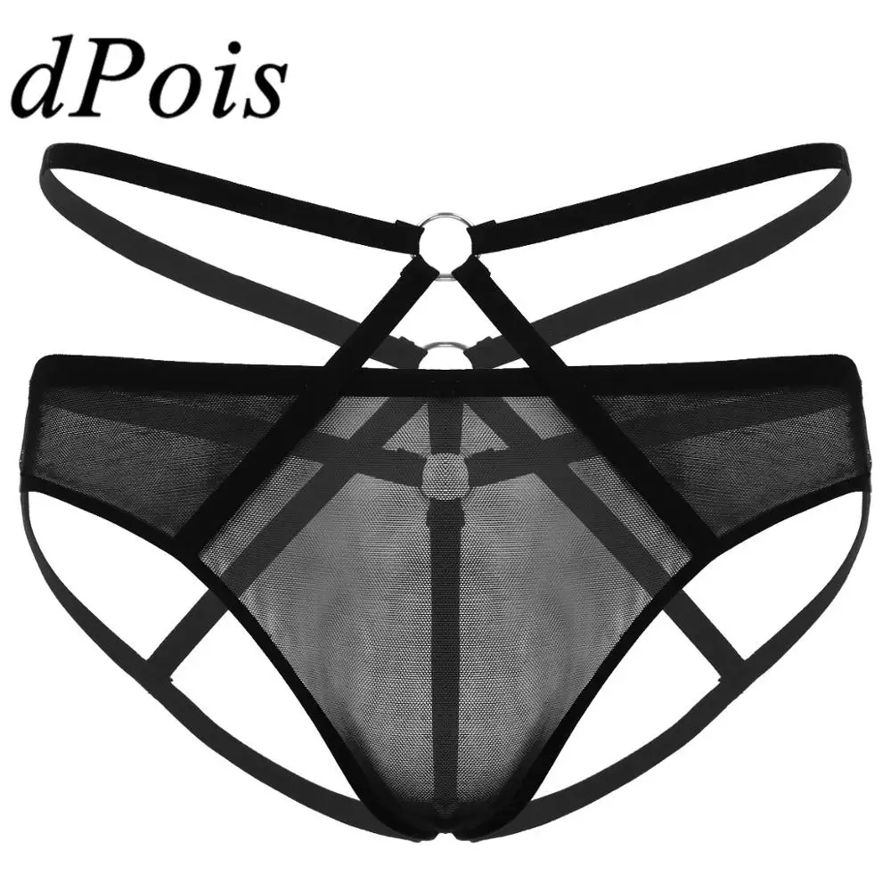 Мужское Прозрачное нижнее белье в сетку сексуальные трусики со средней посадкой
