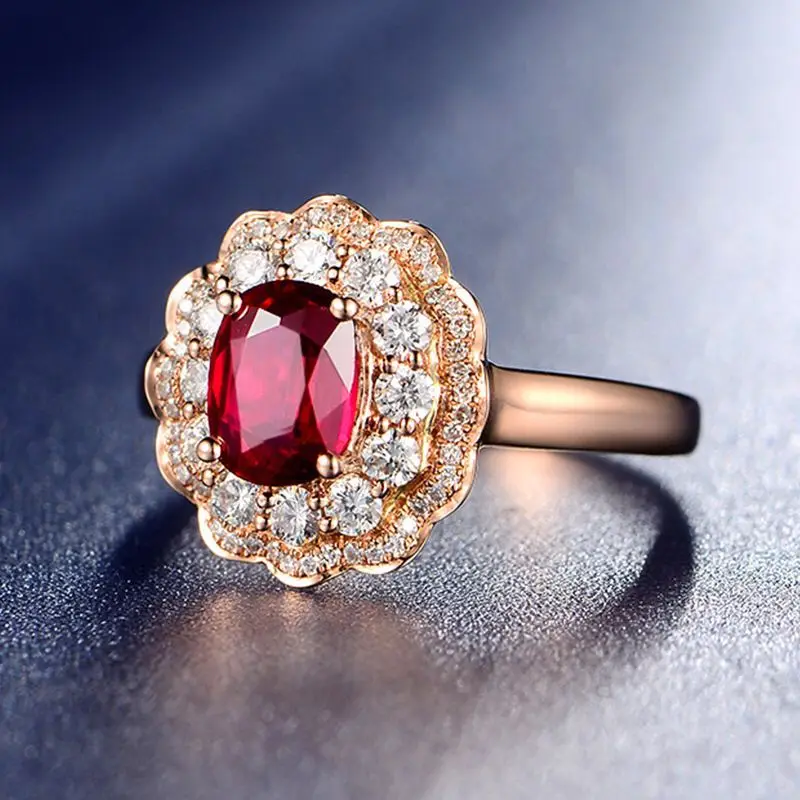 

925 Silve Princess Ring Women Ring red Zircon Transparent Noble Engagement Party Fashion Jewelry Decorations Girl Friend Gift