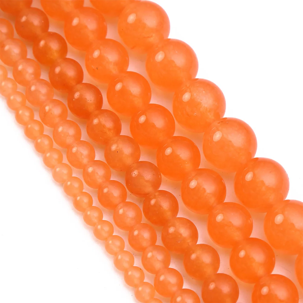 

4 6 8 10 12 14 мм натуральные светильник-оранжевые нефритовые круглые бусины россыпью для изготовления ювелирных изделий Аксессуары для браслет...