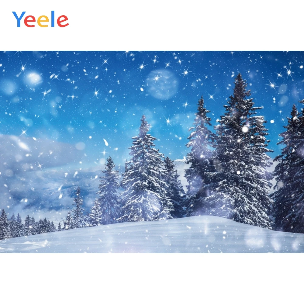 

Christmas Pine Tree Sky Snow Winter Baby Party Photocall Vinyl Backdrop Photography Photographic Background For Photo Studio