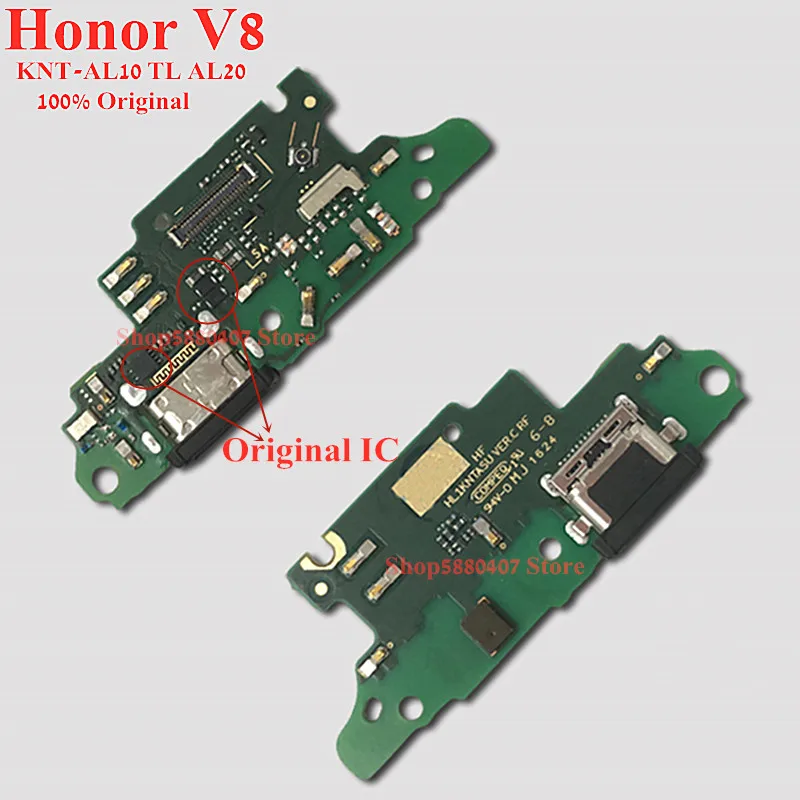 

Original USB Charger plug board For Huawei Honor V8 KNT-AL10 AL20 USB Charging Port Dock + Microphone Flex Cable For Honor V8