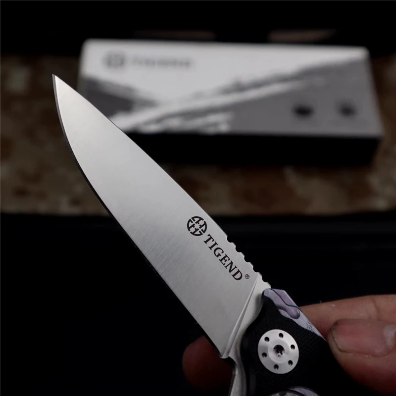 ТИГЕНД 1809 Нож D2 Сталь Складное Лезвие G10 Шарикоподшипник Карманный Армейский Ножи для Отдыха на Природе Охота Выживание Тактический Служебный ЕДК